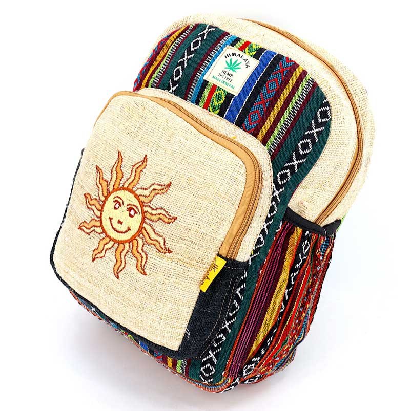 Handmade Mini Hemp Backpack Festival Bag